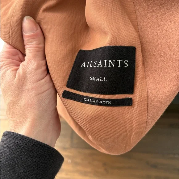 All Saints Women's Tan Coat - Picture 2 of 4